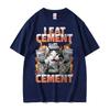 I Eat CeUnisext Cursed Cat Funny Meme Tee Shirt Unisex Women Vintage Gothic Oversized Tshirts Casual Cotton Short Sleeve T Shirt Tops