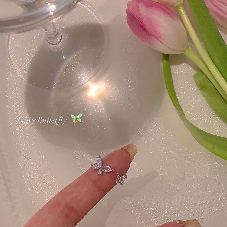 Ice Oxygen Fairy Butterfly Open Ring Personality Ring Female Design High Sense Index Finger Ring Jewelry