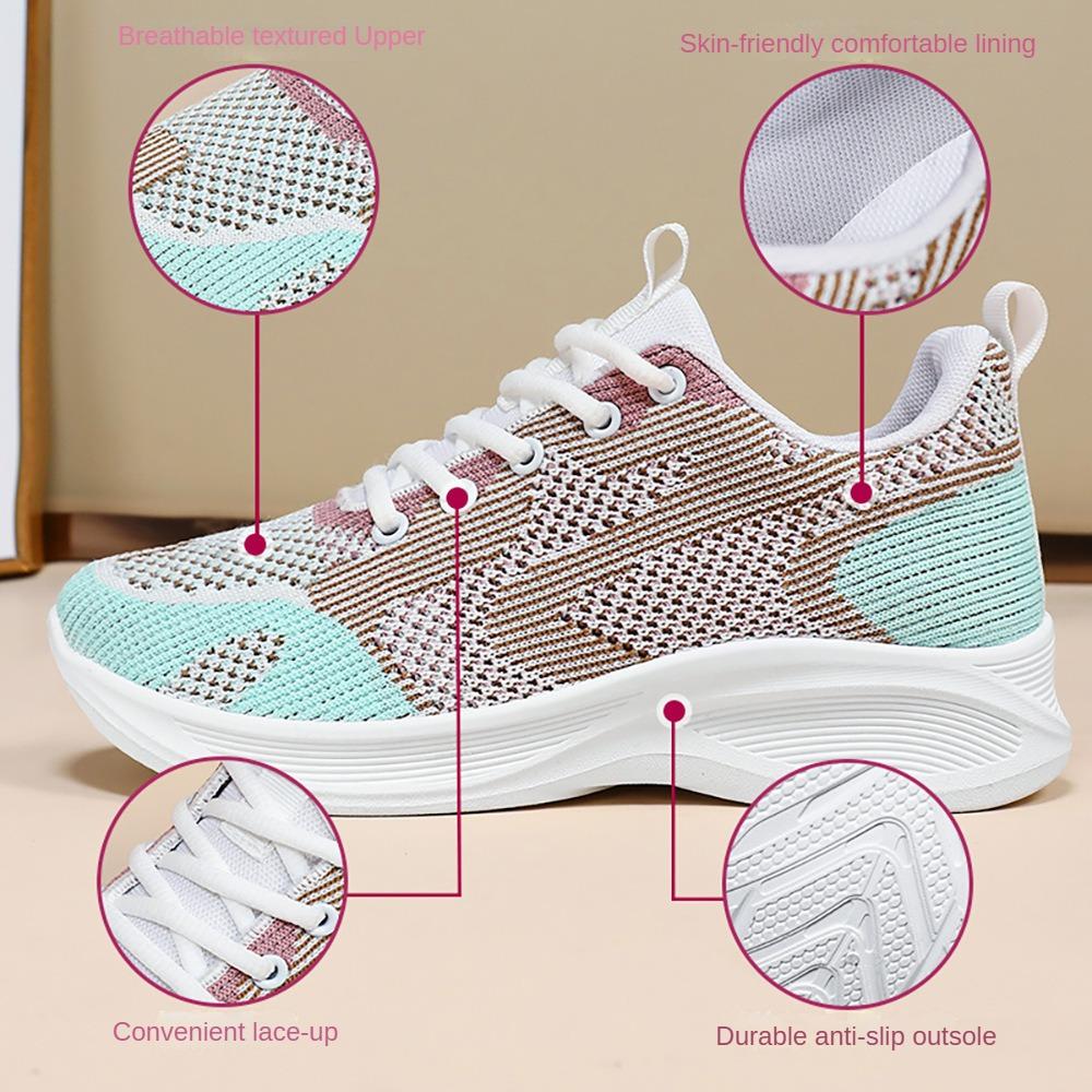 Fashion 2024 Spring New Colored Weaving Sports Shoes Trendy Casual Shoes Soft Sole Lightweight Running Shoes