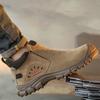 Big Size Men's Casual Steel Toe Caps Safety Boots Breathable Cow Suede Leather Working Shoes Tooling Security Chelsea Botas Male