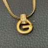Used GIVENCHY necklace Kihei g logo rhinestone gold