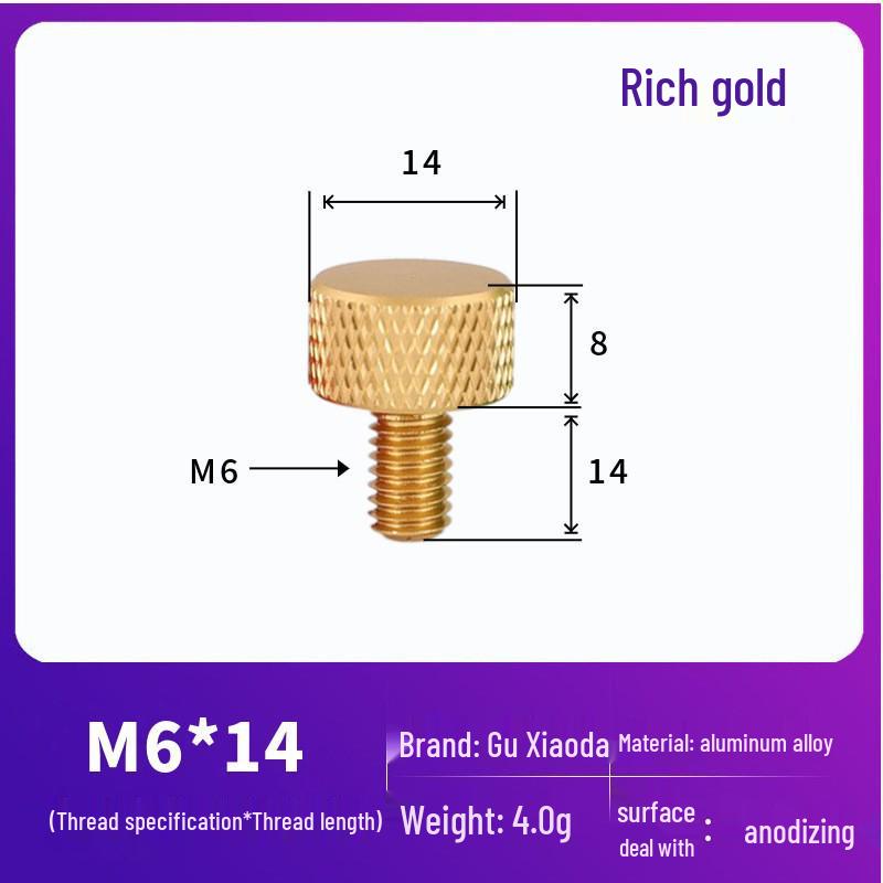 Knurled Aluminum Alloy Hand-Tightening Knob - M3M4M5M6M8 Sizes.