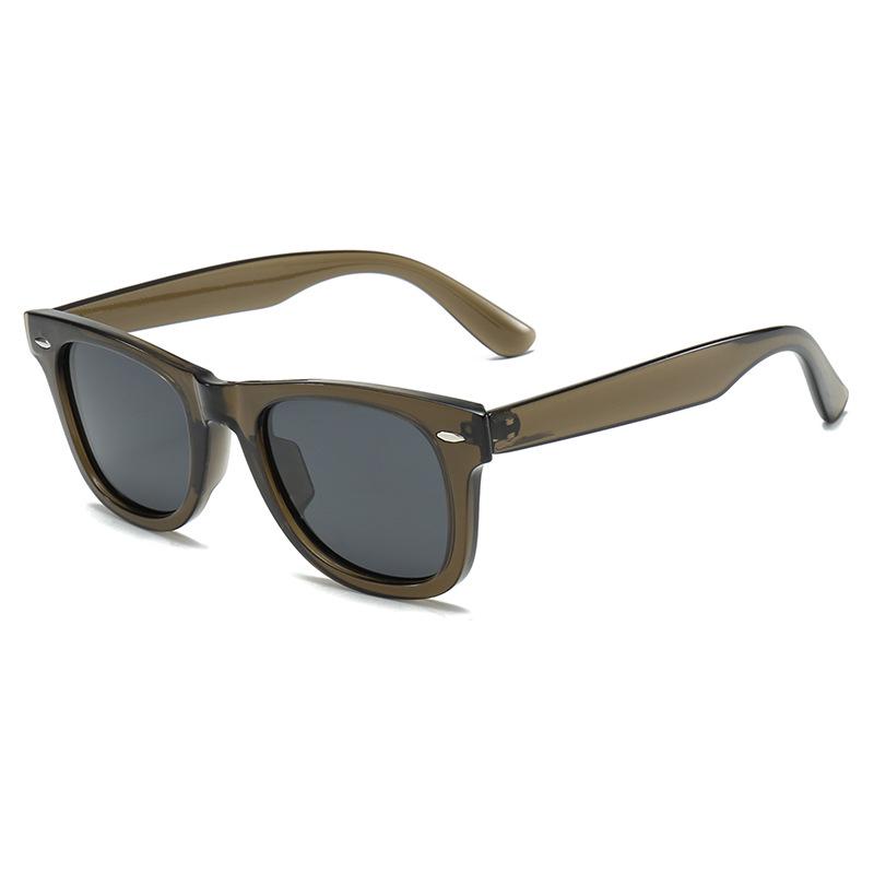 Occhiali da Sole Quadrati Polarizzati Trendy da Uomo Anti-UV con Cerniere in Metallo