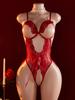 Transparent Red Sex Lingerie Women Super  Erotic Underwear Crotchless Open Chest Lace Teddies Bodysuit Sexy Outfits For Xx18