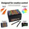 Wide Range 8650 Double-Ended Soft Oblique Tip Waterproof Watercolor Markers for Art Students and Graffiti.
