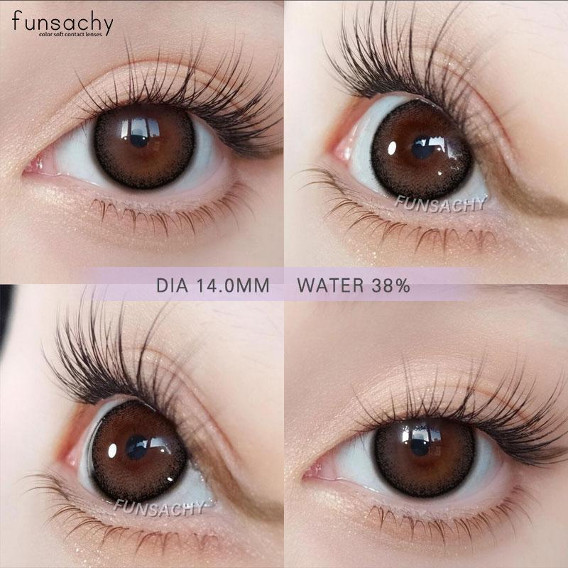 FUNSACHY 1 para gorąco sprzedających się soczewek kontaktowych kolorowych brązowych soczewek do oczu szarych pięknych źrenic niebieski kolor makijaż oczu kosmetyczne roczne