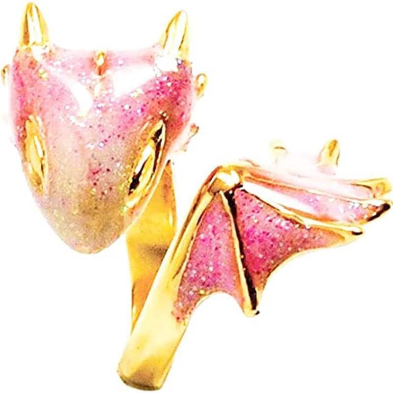 New European & American Style: Silver Toothless Dragon Adjustable Couple Ring