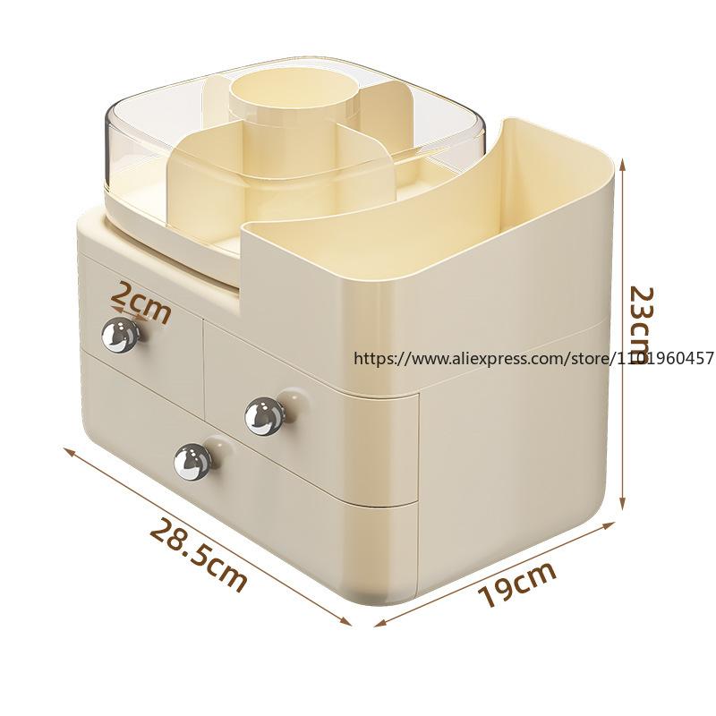 Vanity Skincare Organizer Acrylic Makeup Storage Box with Drawer Rack Dustproof Desktop Container for Cosmetic Items