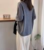 Korean Style One-Shoulder Cashmere Knit Sweater - Women's Loose Fit, Plus Size, Autumn/Winter Street Style Pure Wool Top