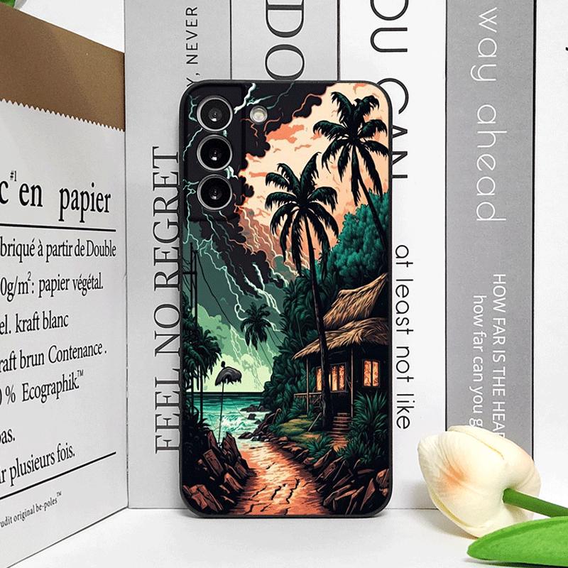 Lustige Kokospalme am Meer Küstenlandschaft Handyhülle für Google Pixel 9A 8 A 7A 6 A 7 PRO 8 9 Pro XL 5G Stoßfest Weiche Hülle