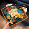 New silk scarf women's fashion versatile high-end small square scarf Korean version neck protection scarf spring and autumn retro scarf binding bag