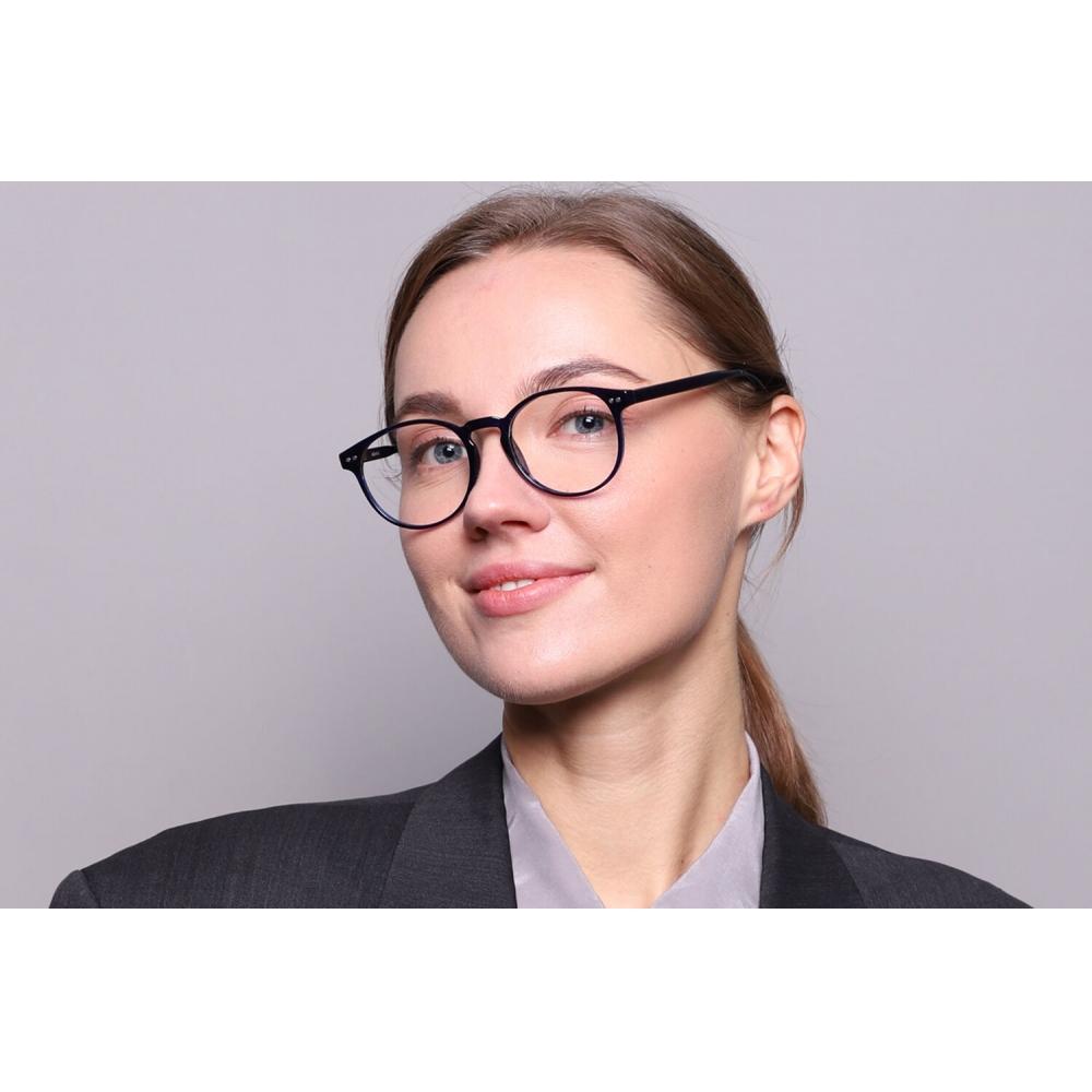 Full Rim Oval Shiny Dark Blue Smartbuy Collection Noor Cp109b Fashion Unisex Eyeglasses