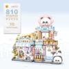 Loz Bear Coffee Foldable Chinese Style Street View Building Blocks Mini Assembly Bricks Set Diy Toy For Girls Birthday Gift