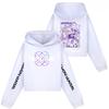 Kids' Long Sleeve Loose Pullover Letter Print Drawstring Hooded Sweatshirt