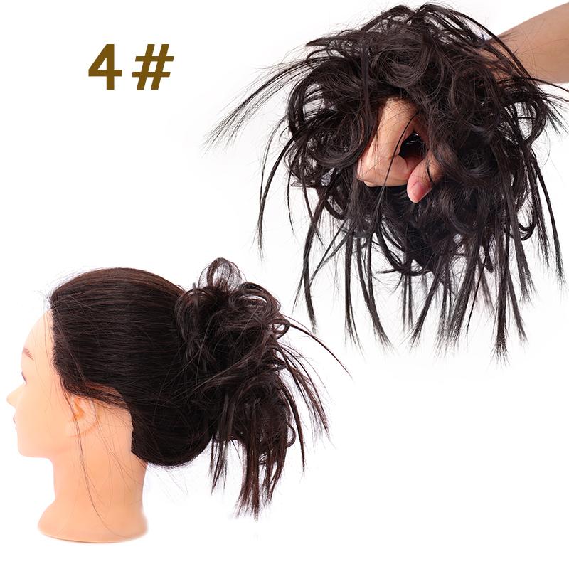 Synthetic Hair Chignons Messy Scrunchies Elastic Band Hair Bun Straight Updo Hairpiece Hair Extension for Women