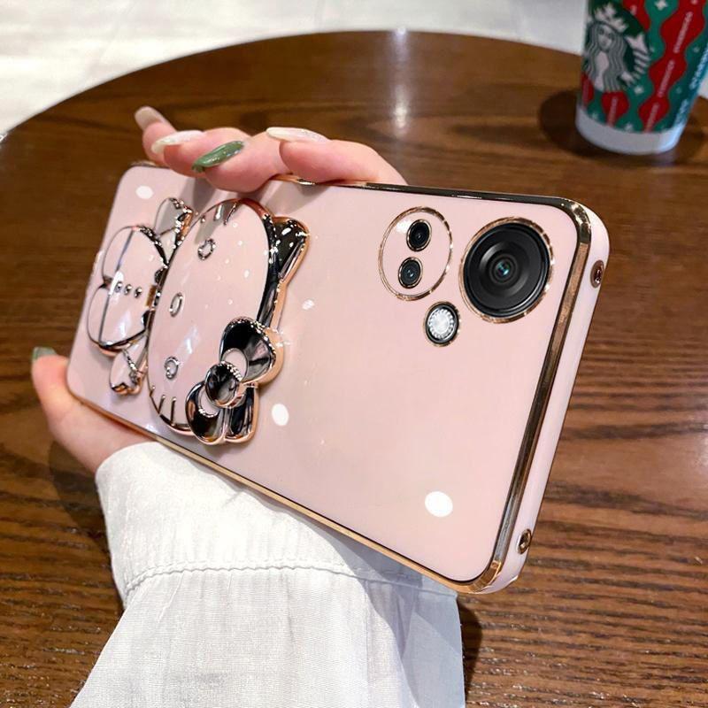 oppoK11X Mobile Phone Case Electroplated KT Cat Bracket Makeup Mirror K1Pro Silicone Soft Case Protective Case K11