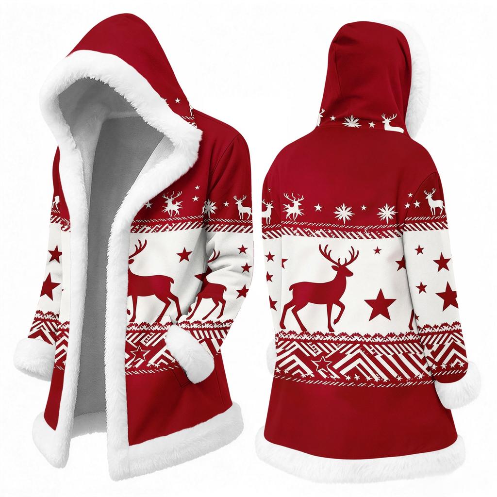 Men's Casual Christmas Print Jacket Holiday Outerwear