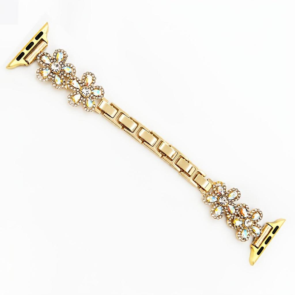 Flower Rhinestone Watch Strap for Apple Watch S1-11, Ultra 3-1, Samsung, Huawei 20/22mm