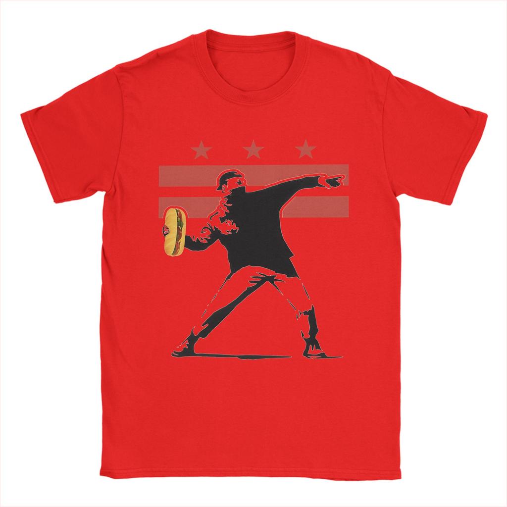 Dc Sandwich Guy 100% Baumwoll-T-Shirt für Herren Sommer Vintage T-Shirts Bequeme Hip-Hop-Tees Übergroße Druck-Tops