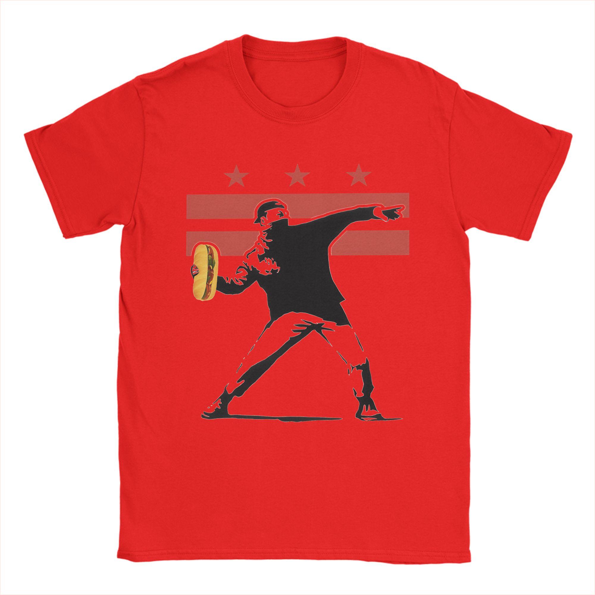 Dc Sandwich Guy 100% Cotton T-Shirt For Men Summer  Vintage T Shirts Comfortable Hip Hop Tees Oversized Print Tops S