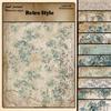 Blue Floral Retro Journal Collage Paper - 10 Sheets