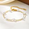 Vnox Charm Chain Bracelets For Women Statement Jewelry Gifts To Lovers Stainless Steel 18K Gold Plated Metal Bracelet