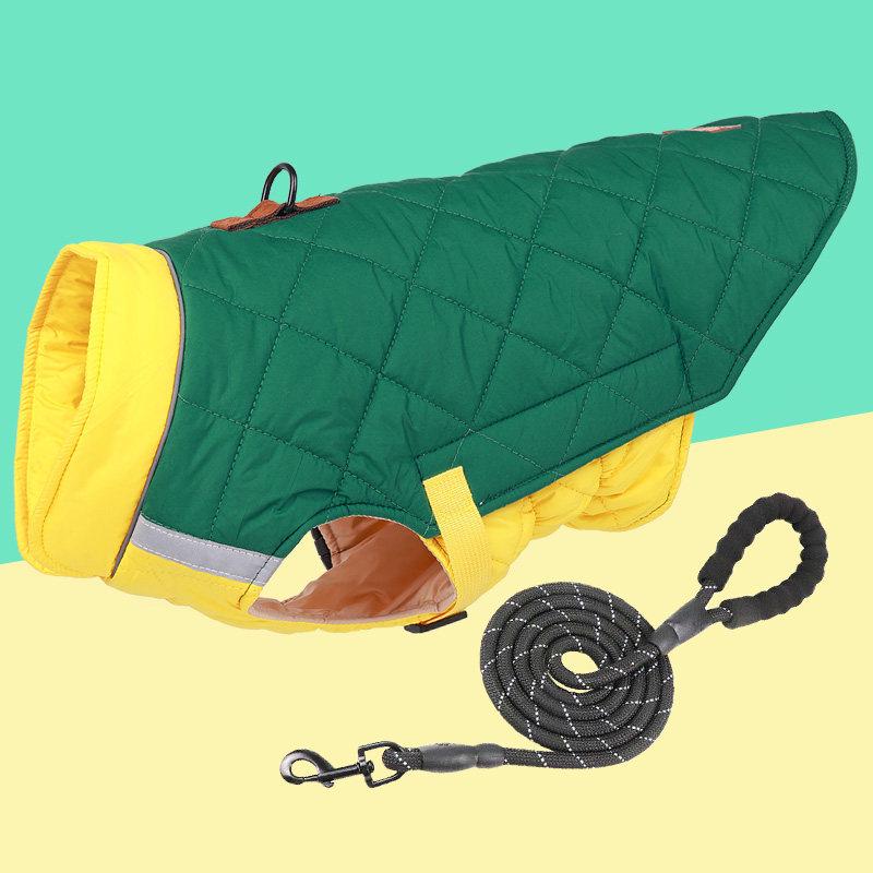 Autumn/Winter Warm Dog Coat with Leash Buckle - Fits Medium/Large Dogs: Shiba Inu, Border Collie, Corgi