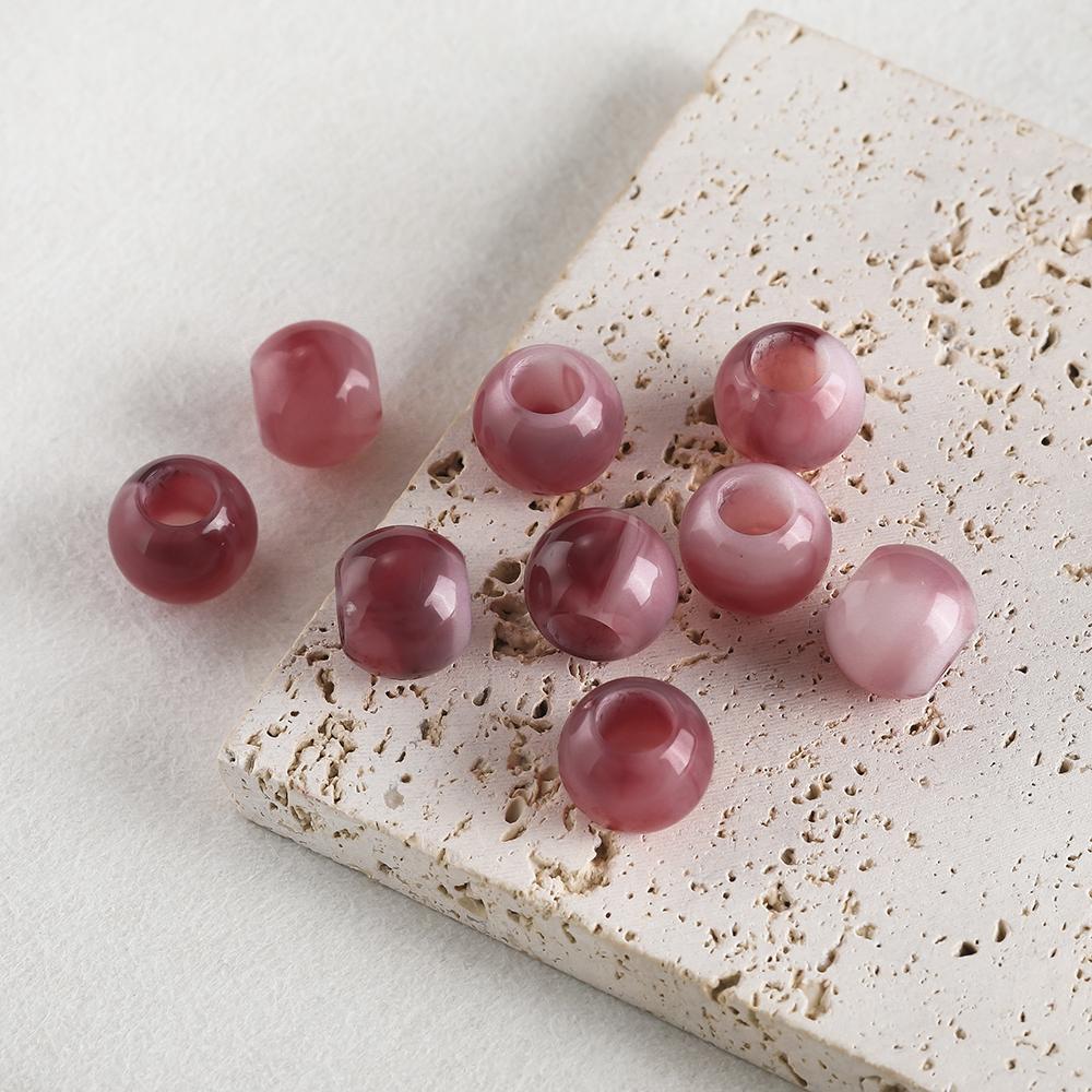 10/30/50/100pcs Acrylic Round Large Hole Beads Two-color Spacer Beads for DIY Jewelry Making Necklace Bracelet Craft Accessories