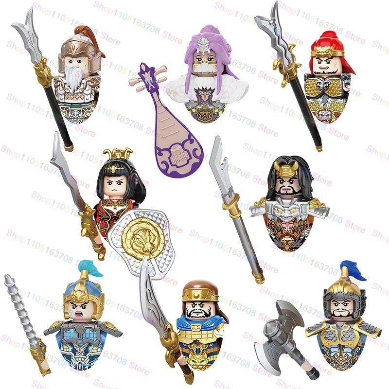 Anime Cartoon Three Kingdoms Cao Cao Sun Quan Liu Bei Characters Building Blocks Accessories Toys Children's Christmas Gift