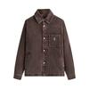 Washed Corduroy Brixton Puffed Shirt Jacket Saddle Men Tops Brown KHM010915-201