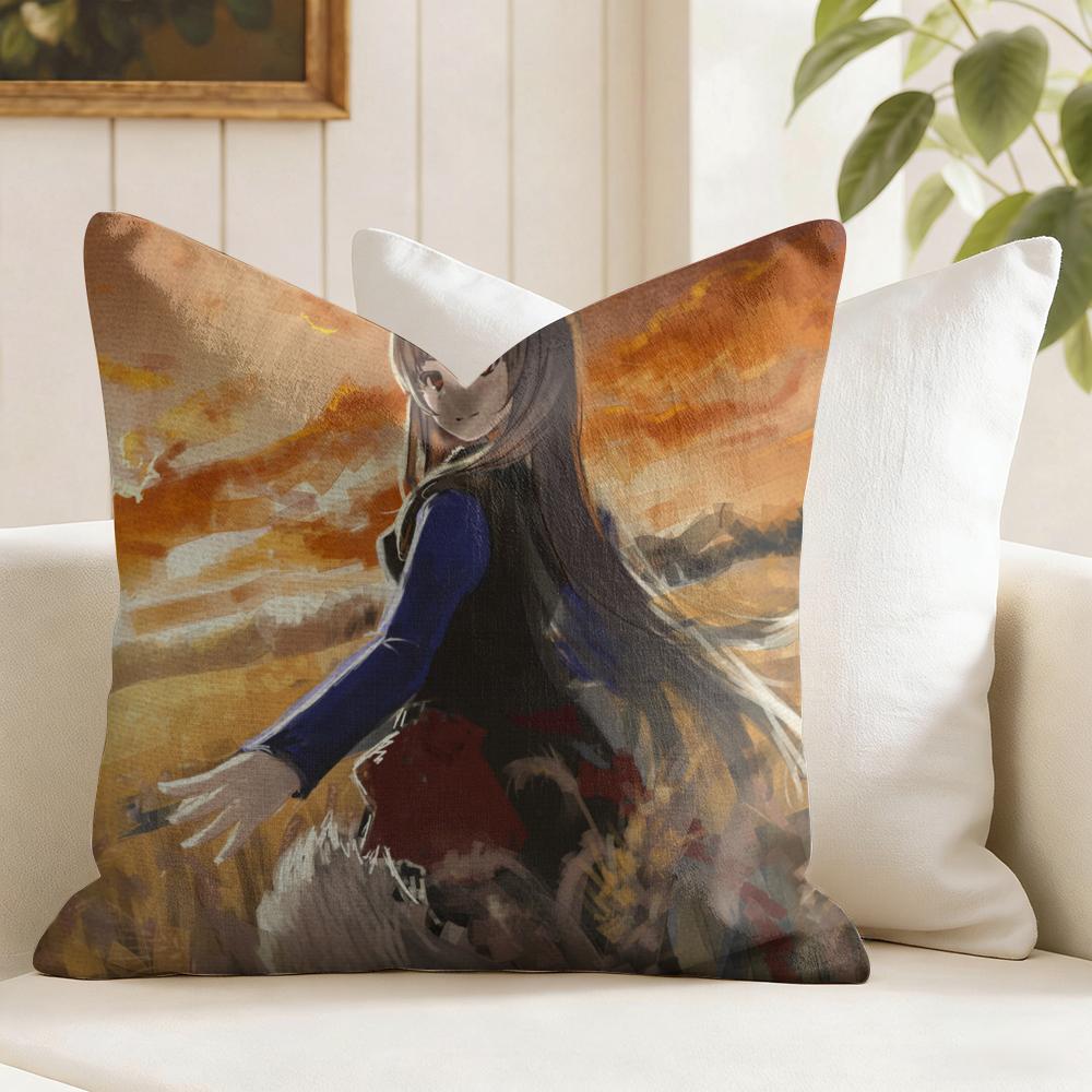 SSpice And WWolf Cushion Cover Eco Linen Pillow Case DoubleSided Print Breathable Durable Zipper Home Decor Gift
