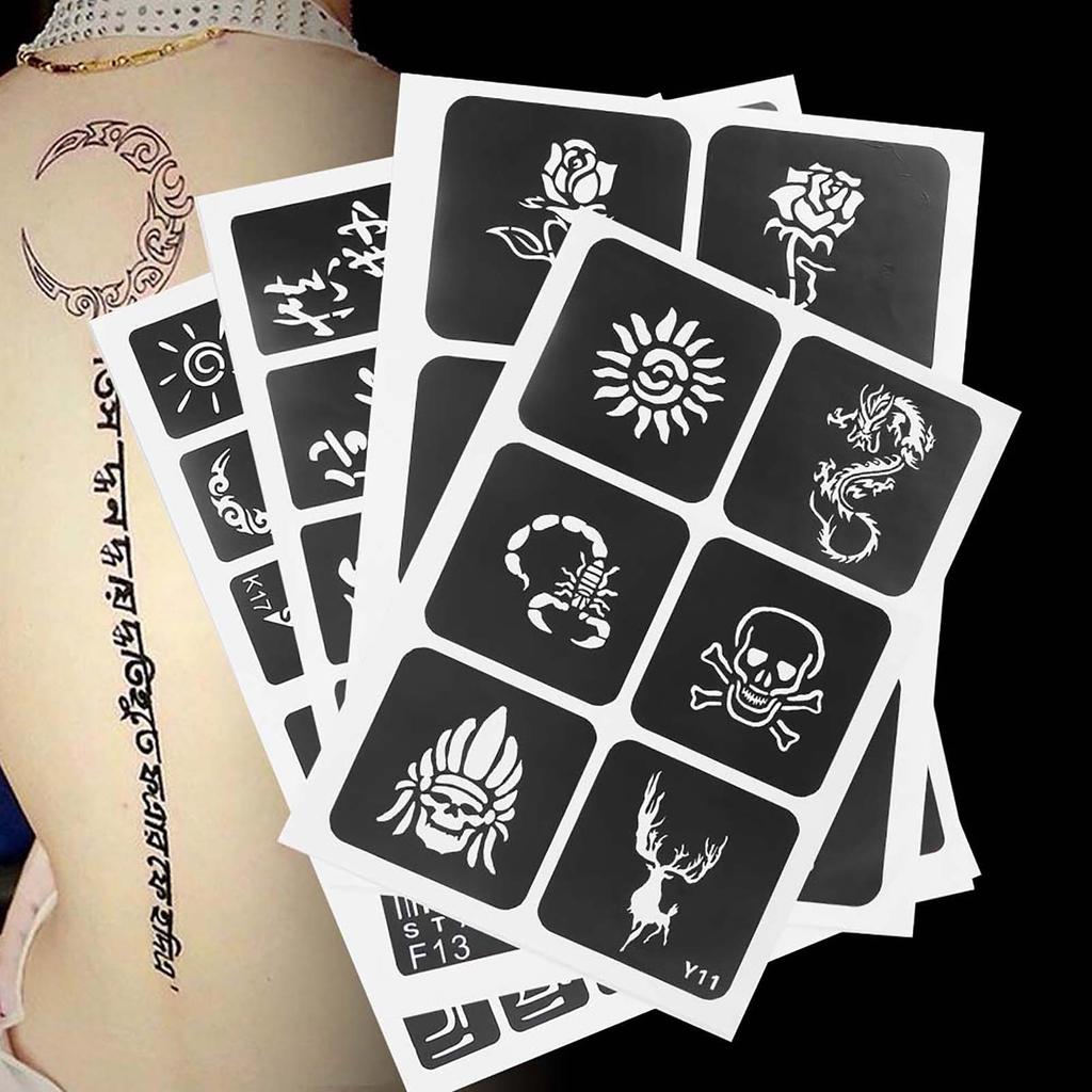 Semi Permanent Small Tattoo Stencil Airbrush Temporary Templates