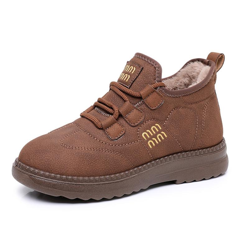 Schuhe Damen 2025 Winter neue Damen Baumwollstiefel Damenschuhe Samt Mutterschuhe lässig vielseitig warm Ein-Pedal