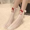 New Designer White Black Socks Women Sexy Fishnet Breathable Frill Edge Long Sock Japanese Style JK Lolita Kawaii Bowknot Socks