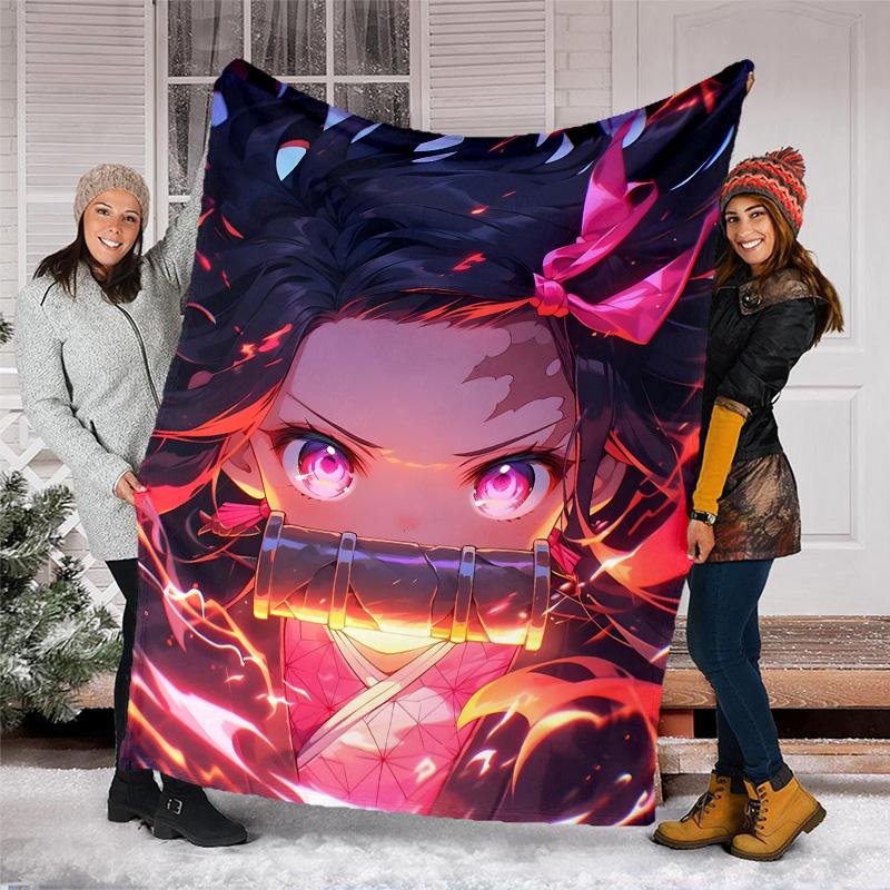 1pc nezouko6 Theme Blanket - Digital Print, Polyester, Cozy for All Seasons, Perfect for Outdoor, and Travel