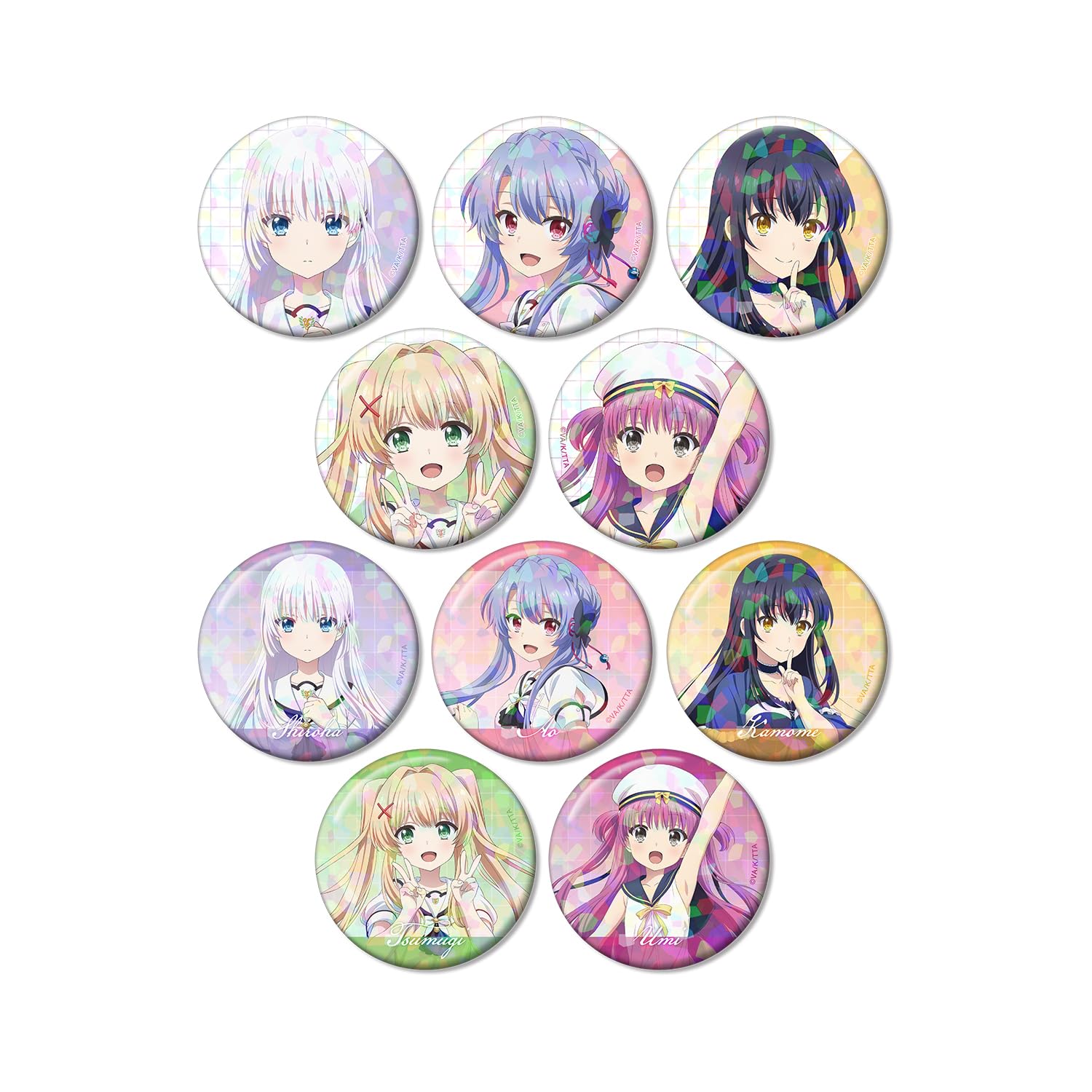 

TV Anime Summer Pockets Trading Hologram Can Badges Box of 10