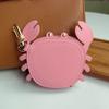 Cartoon Crab Coin Purse Keychain Zipper Small Purse Crab PU Leather Pendant Backpack Hanger Cute Earphone Bag Outdoor