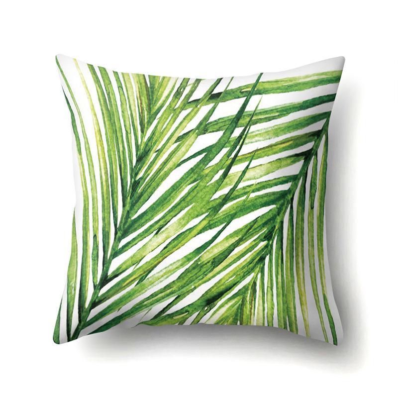 Polyester Pillowcase Ins Style Plant Flowers Nordic Printed Peach Leather Velvet Cushion Cover Sofa Waist Cushion Cover