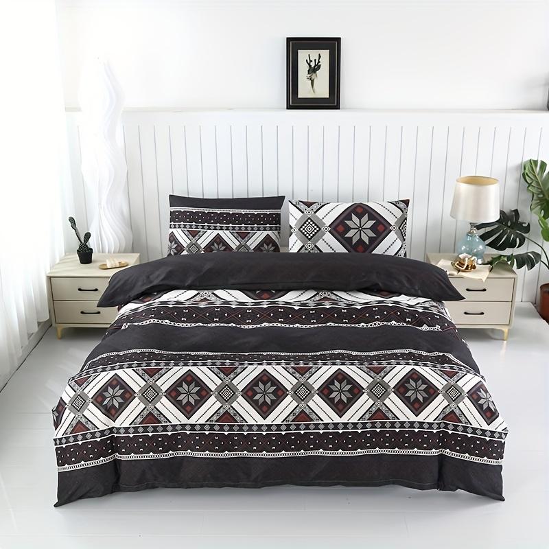 

3Pcs Polyester Printed Soft Beige-Friendly Fashionable Elegant Duvet Cover Set, One Duvet Cover Plus Two Pillowcases, Suitable Duvet Cover Set&EU Single(135x200cm)