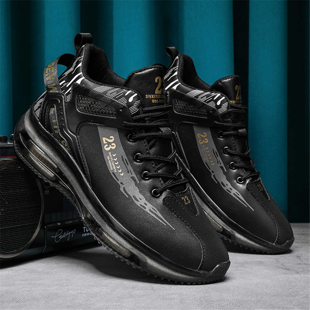 Fashion Lace Up PU Leather Sneakers Man Sports Woven Asian Basketball Shoes Black Moccasin Man Excercise Exercise Losfers Style