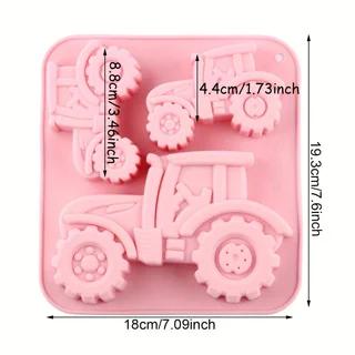 A Top Quality 3 Holes of Different Sizes Tractor Shape Silicone Mold Fondant Cake Chocolate Mold Ice Cube Cake Mould Baking
