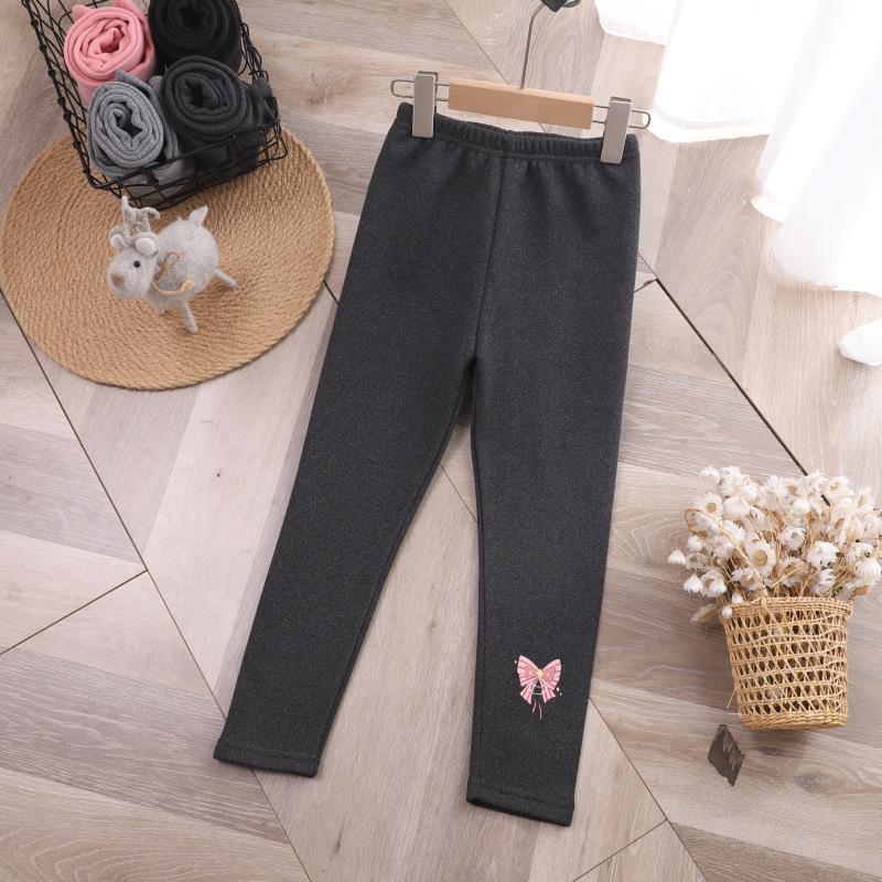 Girls' Fleece-Lined Leggings: Extra Thick, Casual Autumn/Winter 2023 Pants