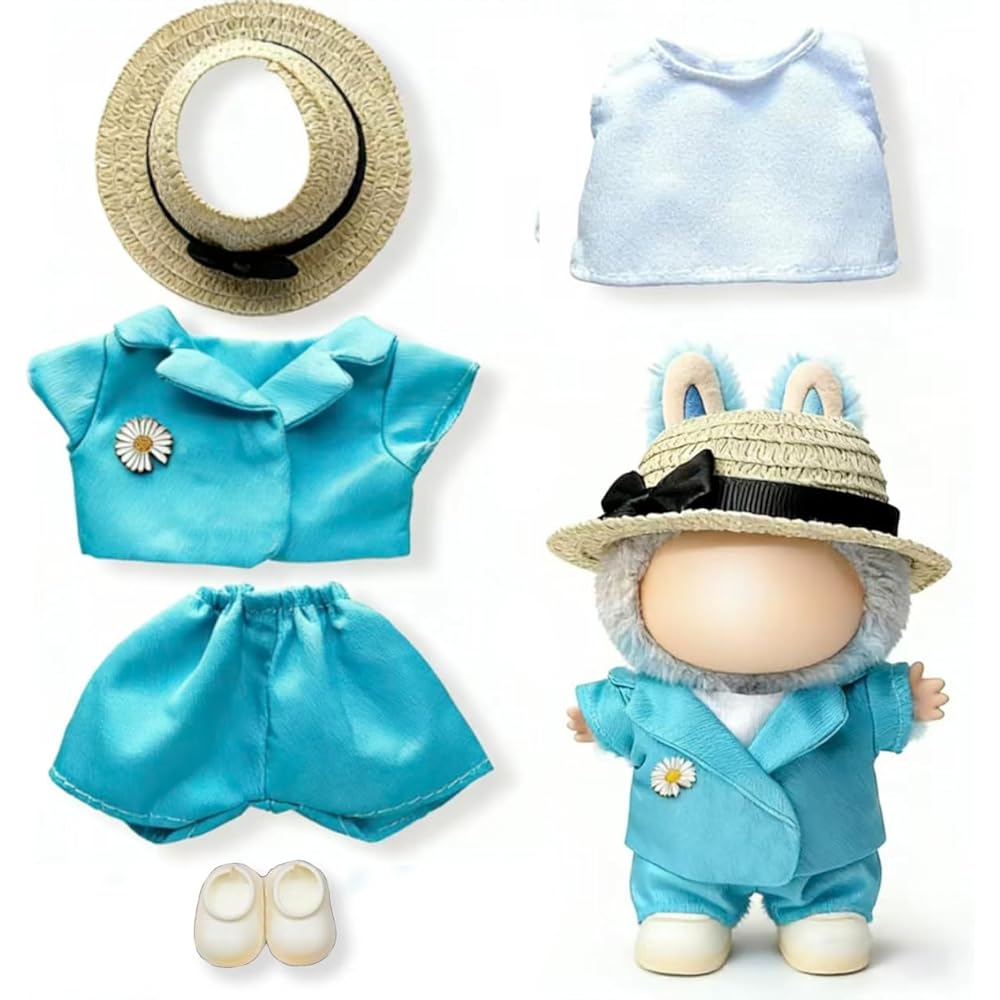 

Rivulicrypta Lovebu 5-Piece Doll Outfit Set 17cm Cute Plush Compatible Stylish Dress Up Clothes for Dolls