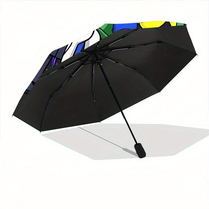 1 st Rainbow Friends Automatiskt Paraply 8-bens Design Kompakt Växel för Utomhusresor, Perfekt Gåva till Vänner eller Familj yy280828122