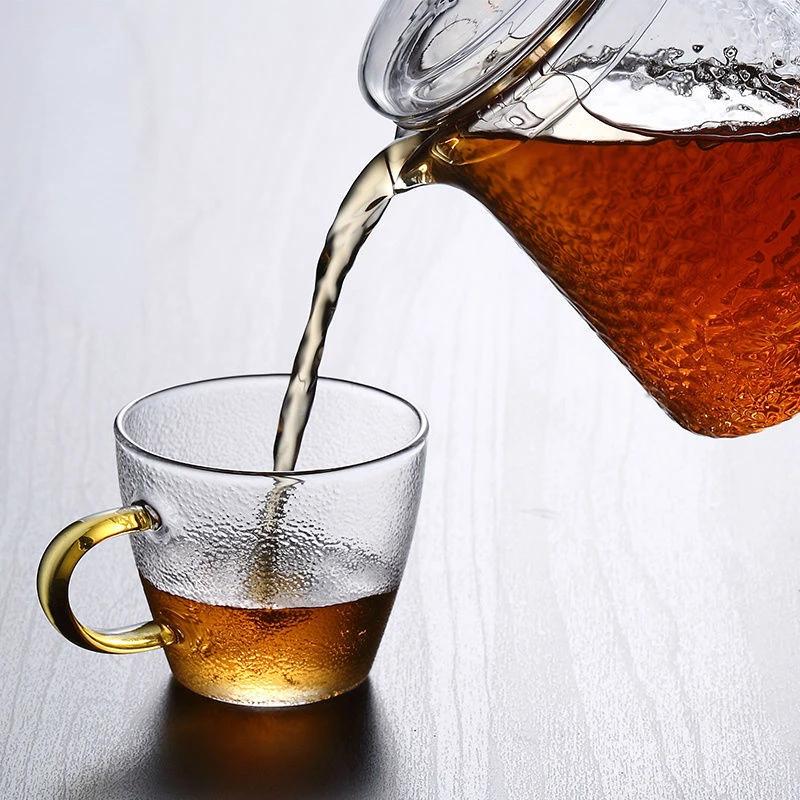Glass Borosilicate Pyrex Teapot Gas Stove Flower Pu'er Kettle Chinese Kung Fu Set With Filter