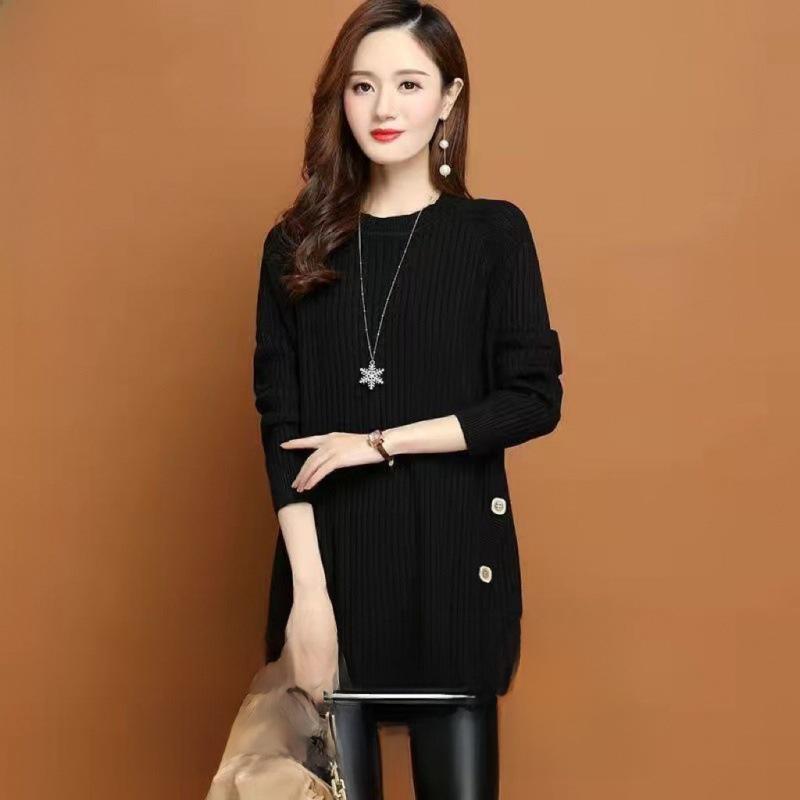 Trendy Slim-Fit Knitted Sweaters for Plus-Size Women - Medium To Long Length, Perfect for Autumn and Winter.
