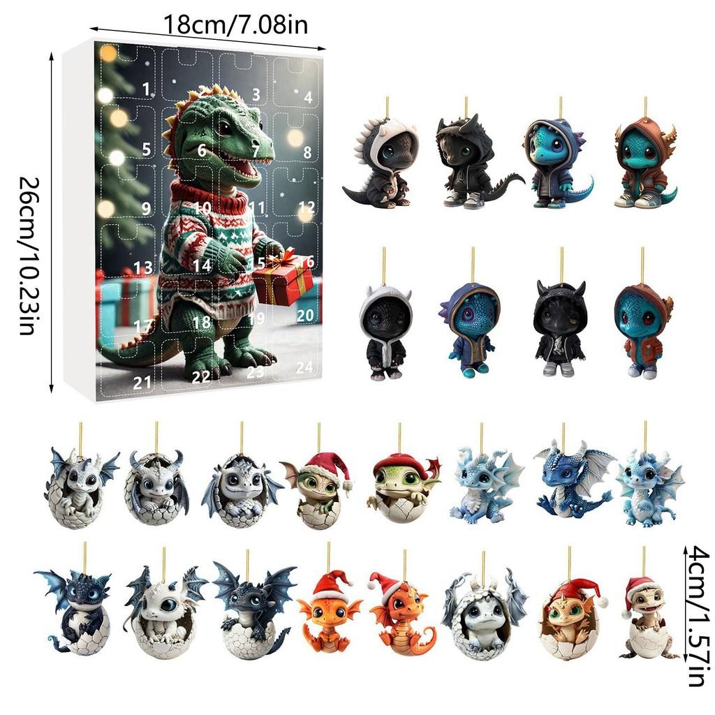 Christmas Countdown Dragon Acrylic Mini Ornament Gift For Holiday Decor
