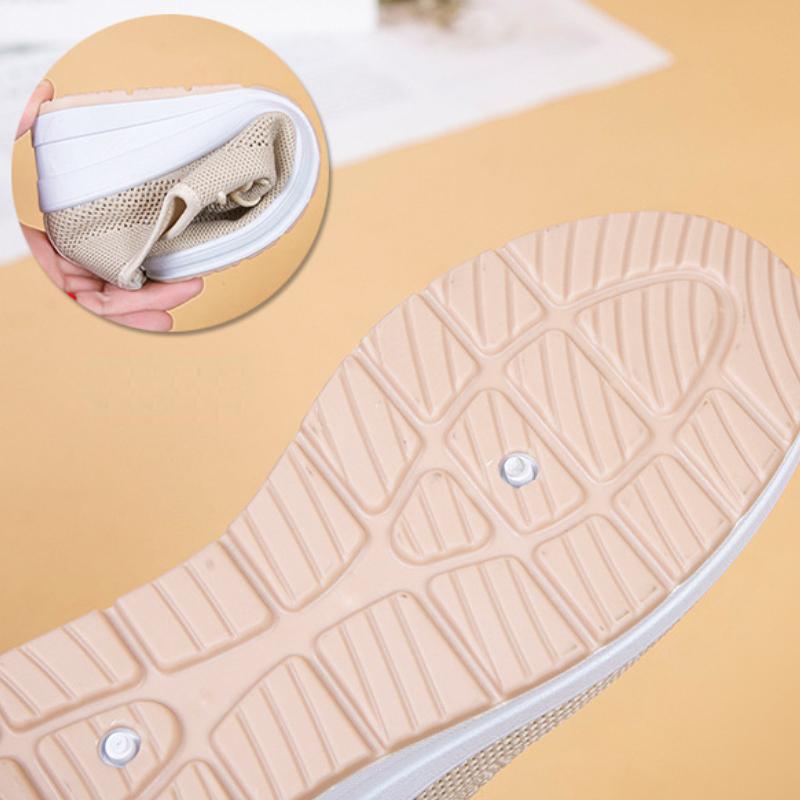 2024 Summer Net Shoes Women's Inner Elevation Shoes Breathable Mesh Surface Non-slip Soft Sole Comfortable Casual Shoes White Sports Shoes