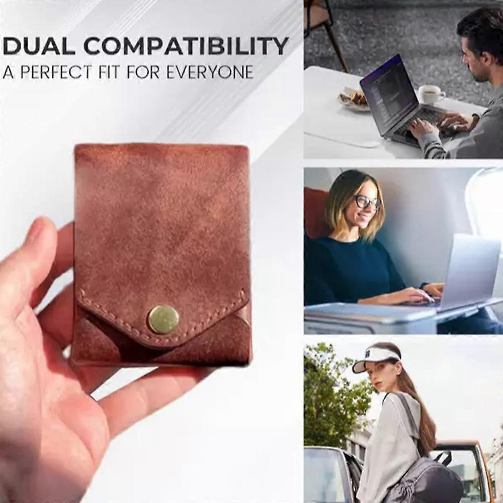 Multifunctional Compact Wallet,Premium Leather Slim Money Clip for Men
