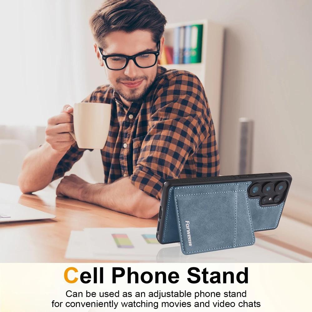 Leather Case For Samsung Galaxy A14 A15 A16 A17 A37 A54 A55 A56 A34 A35 A36 A54 A55 A56 A57 4G 5G Card Slots Holder Phone Cover